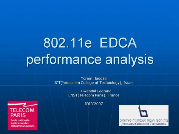 802.11e EDCA performance analysis