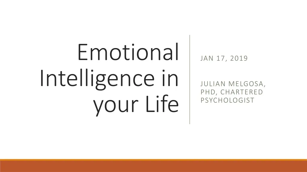 emotional intelligence in your life