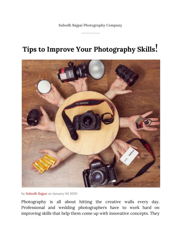 Tips to improve your photography skills