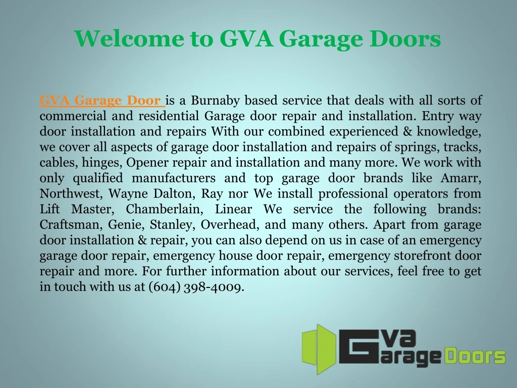 welcome to gva garage doors