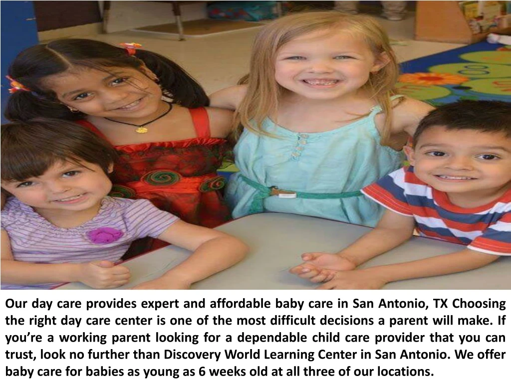 our day care provides expert and affordable baby