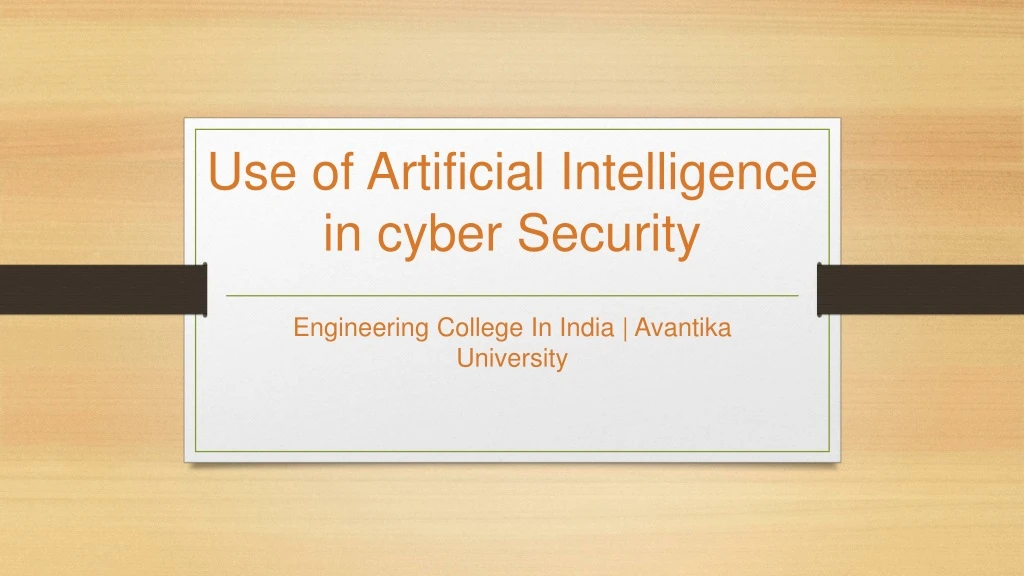 use of artificial intelligence in cyber security