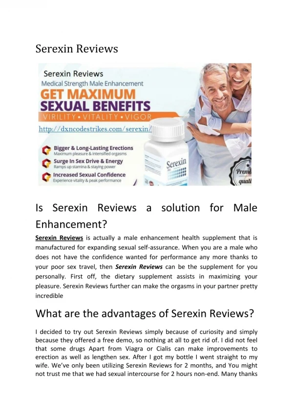 Serexin Reviews