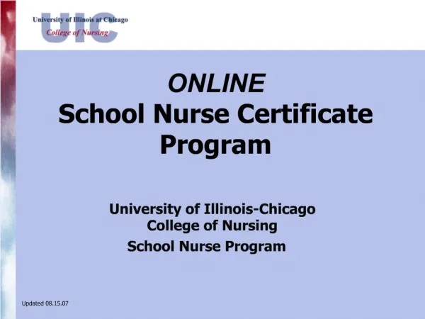 ONLINE School Nurse Certificate Program