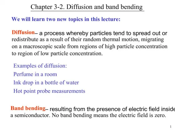 Chapter 3-2. Diffusion and band bending