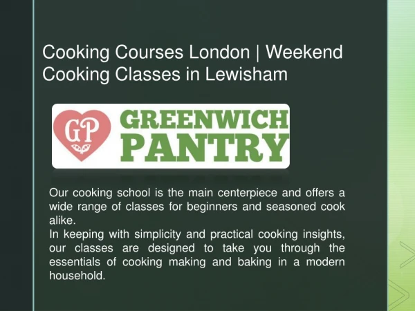 Cooking Courses London | Weekend Cooking Classes in Lewisham