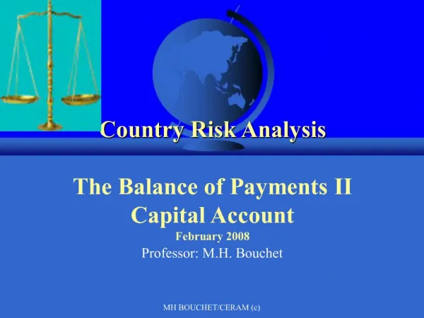 Country Risk Analysis The Balance of Payments II Capital Account February 2008