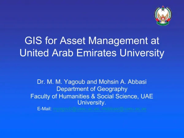 GIS for Asset Management at United Arab Emirates University