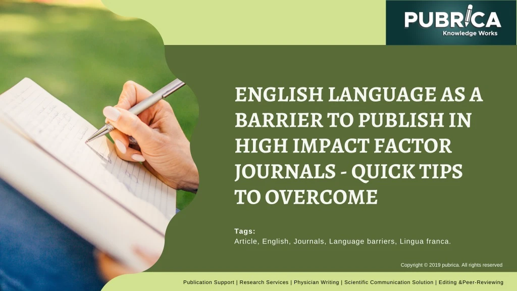 english language as a barrier to publish in high