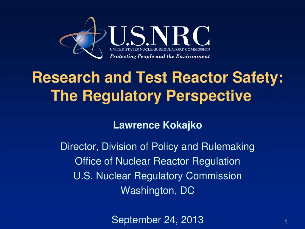 research and test reactor safety the regulatory perspective