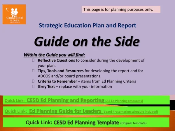 Strategic Education Plan and Report