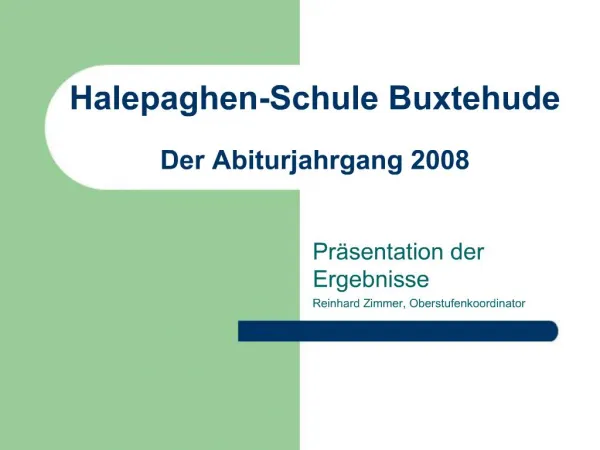 Halepaghen-Schule Buxtehude Der Abiturjahrgang 2008