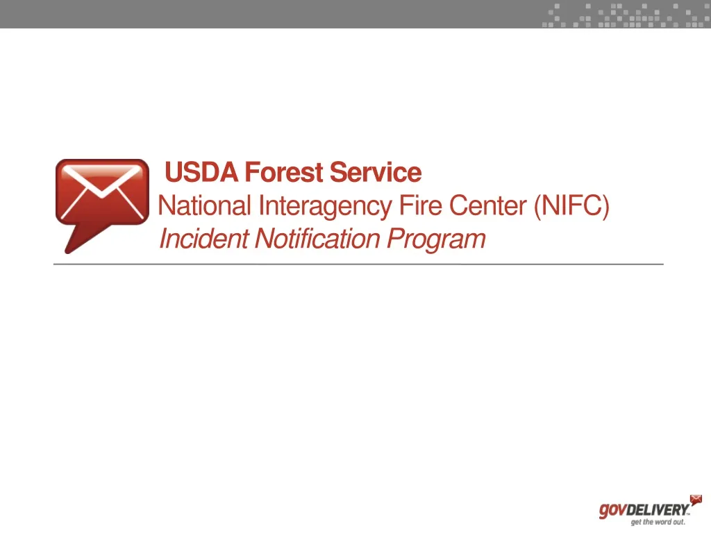 usda forest service national interagency fire center nifc incident notification program