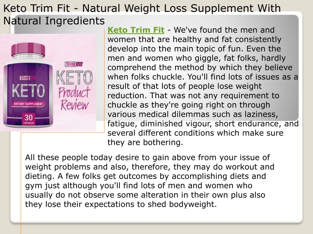 keto trim fit natural weight loss supplement with