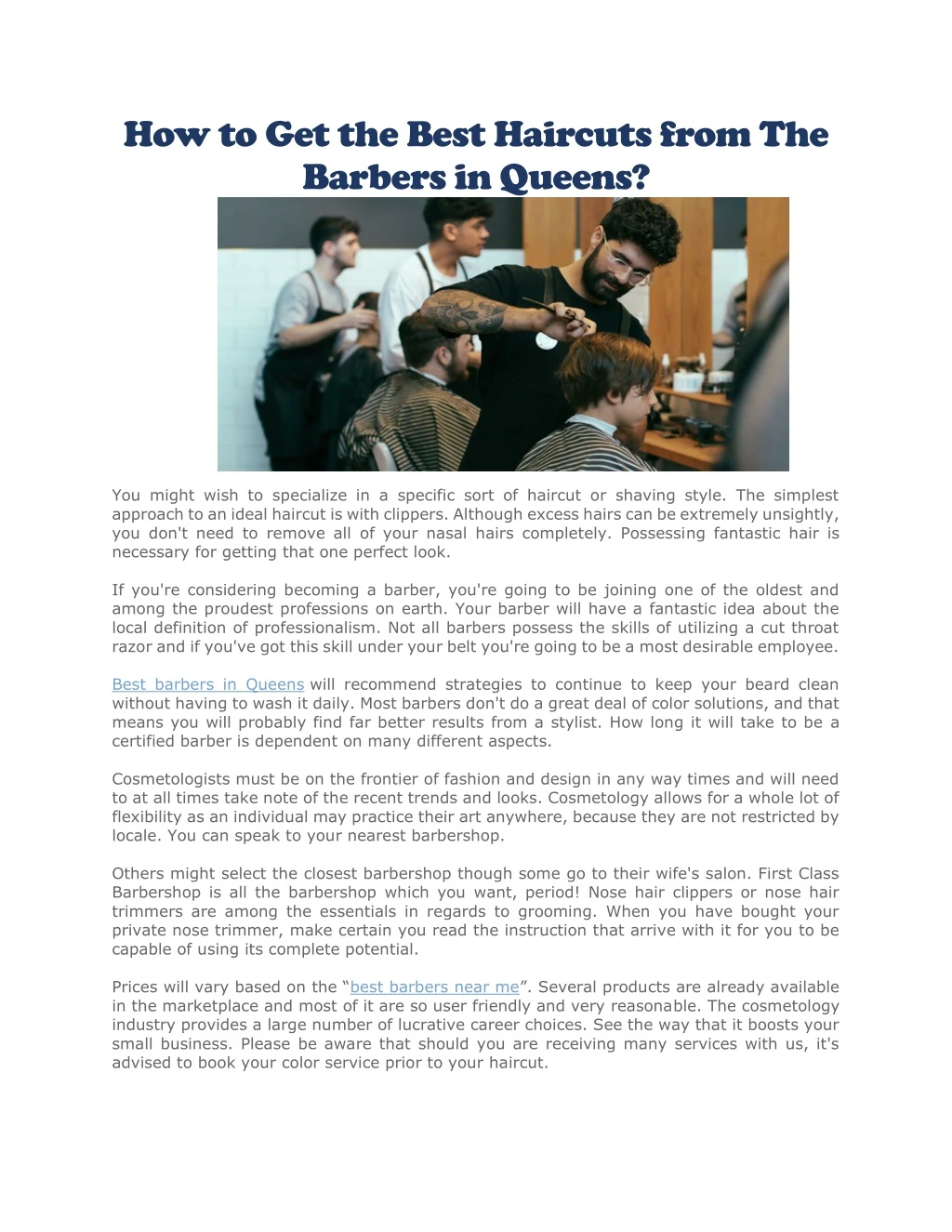 how to get the best haircuts from the barbers