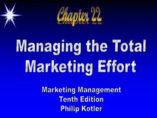 Managing the Total Marketing Effort