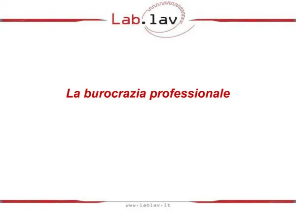 La burocrazia professionale