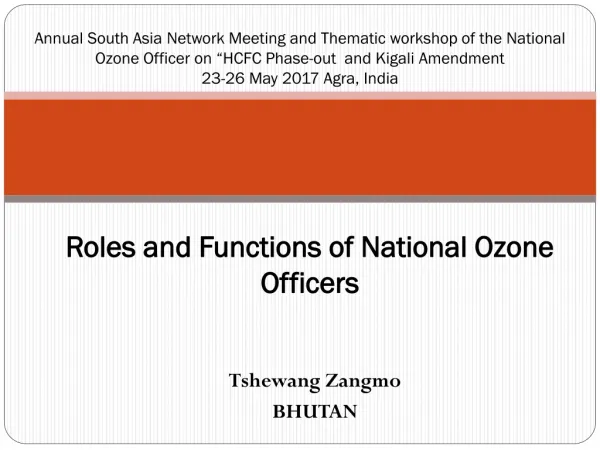 Roles and Functions of National Ozone Officers
