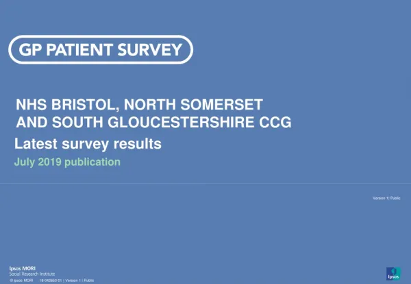 NHS BRISTOL, NORTH SOMERSET AND SOUTH GLOUCESTERSHIRE CCG