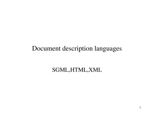 Document description languages