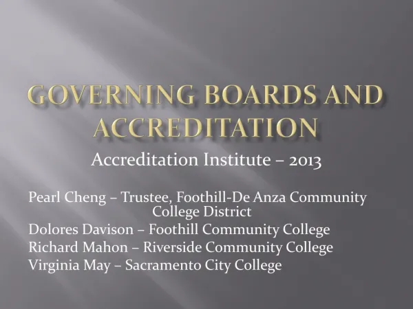 Governing boards and accreditation