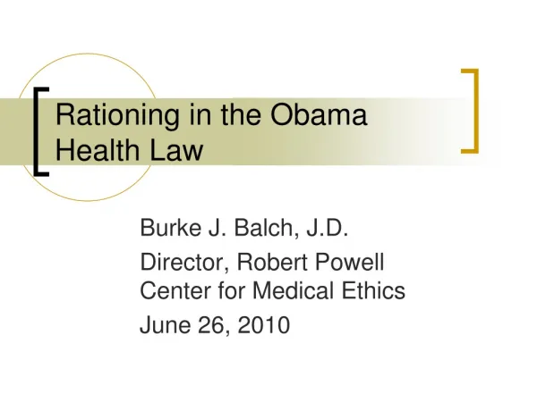 Rationing in the Obama Health Law
