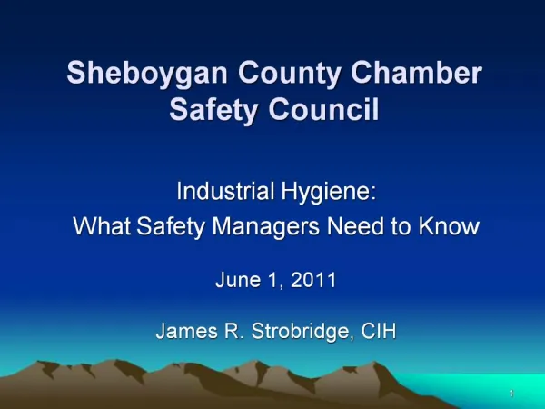 Sheboygan County Chamber Safety Council