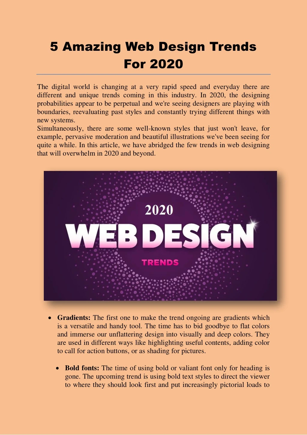 5 amazing web design trends for 2020