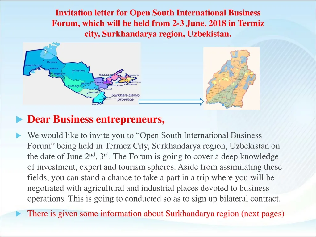 invitation letter for open south international