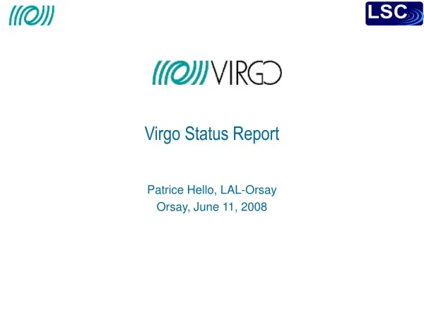 Virgo Status Report