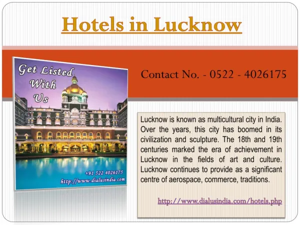 Hotels in Lucknow - Dial Us India