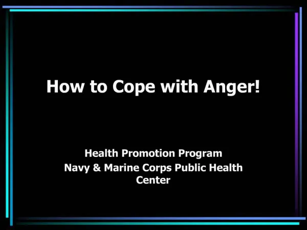 How to Cope with Anger