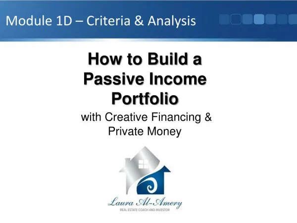 How to Build a Passive Income Portfolio with Creative Financing &amp; Private Money