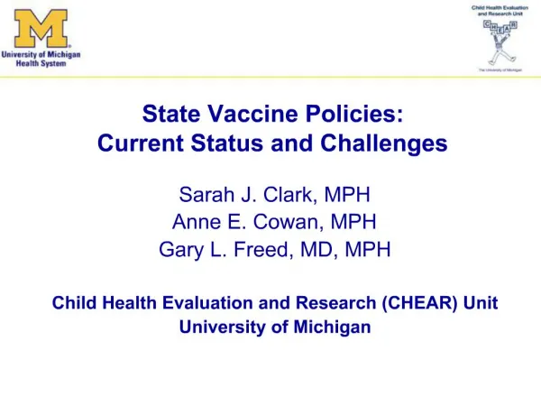 State Vaccine Policies: Current Status and Challenges