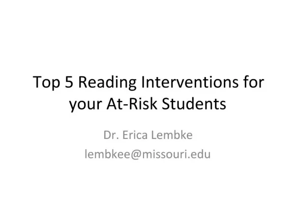 Top 5 Reading Interventions for your At-Risk Students