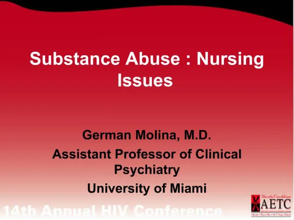 Substance Abuse : Nursing Issues