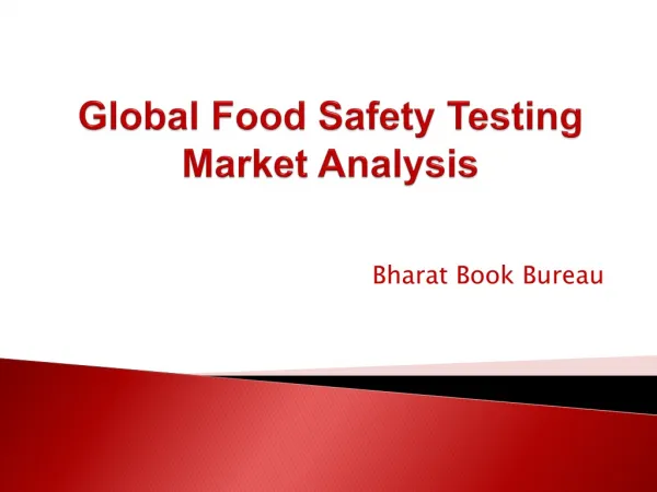 Global Food Safety Testing Market Analysis