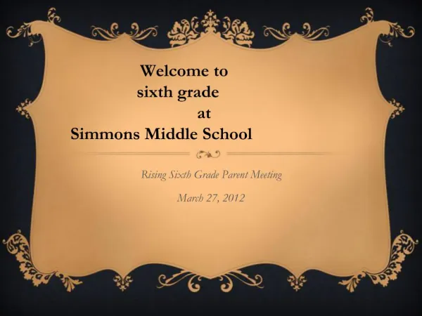 Welcome to sixth grade at Simmons Middle School