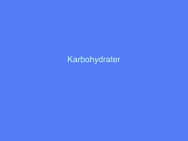Karbohydrater