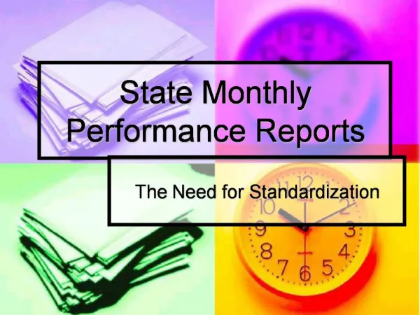 State Monthly Performance Reports