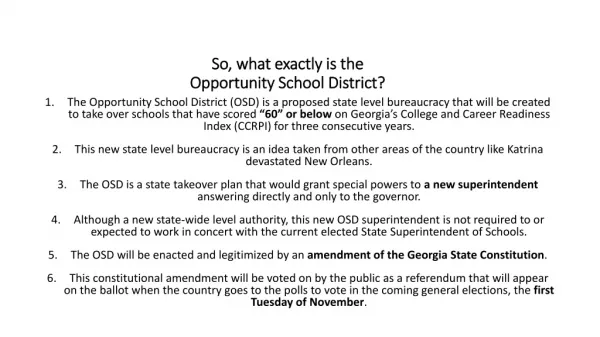 So, what exactly is the Opportunity School District?