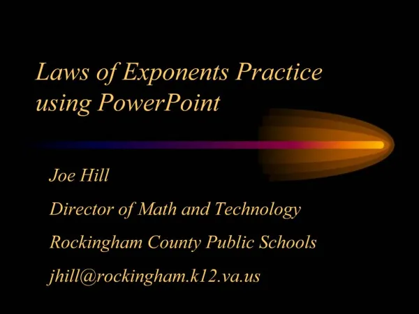 Laws of Exponents Practice using PowerPoint