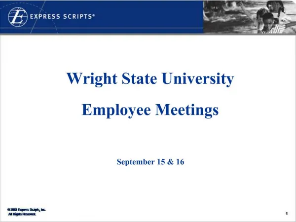 Wright State University Employee Meetings September 15 16