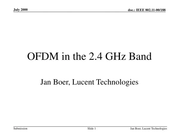 OFDM in the 2.4 GHz Band