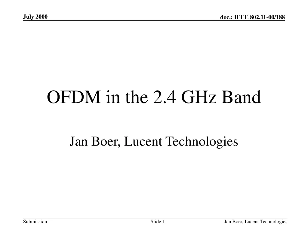 ofdm in the 2 4 ghz band