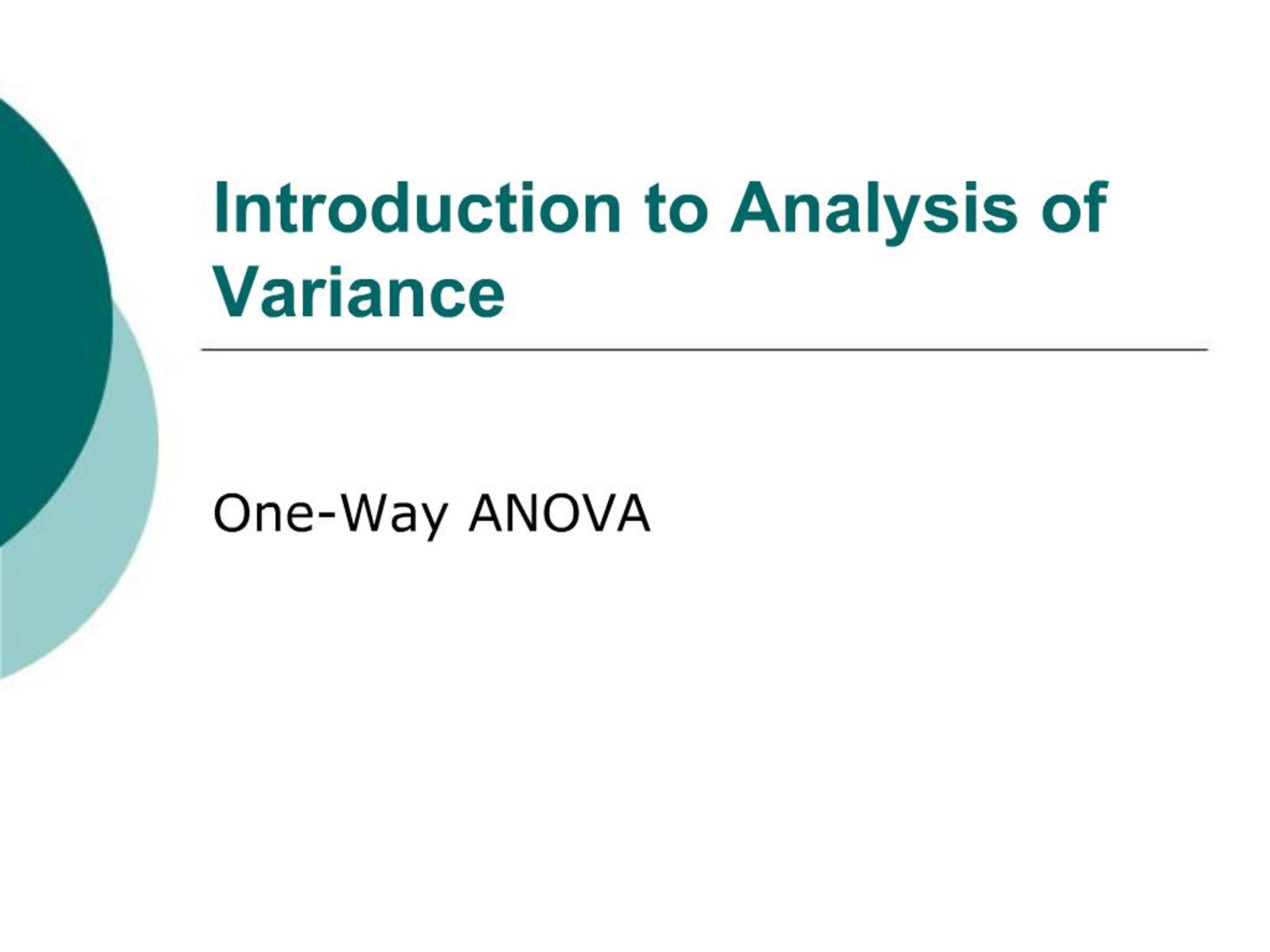 PPT - Introduction to Analysis of Variance PowerPoint Presentation ...