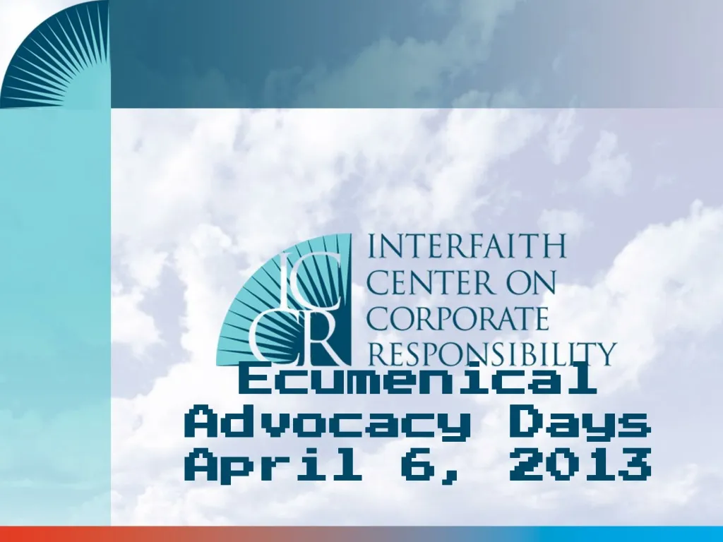 ecumenical advocacy days april 6 2013