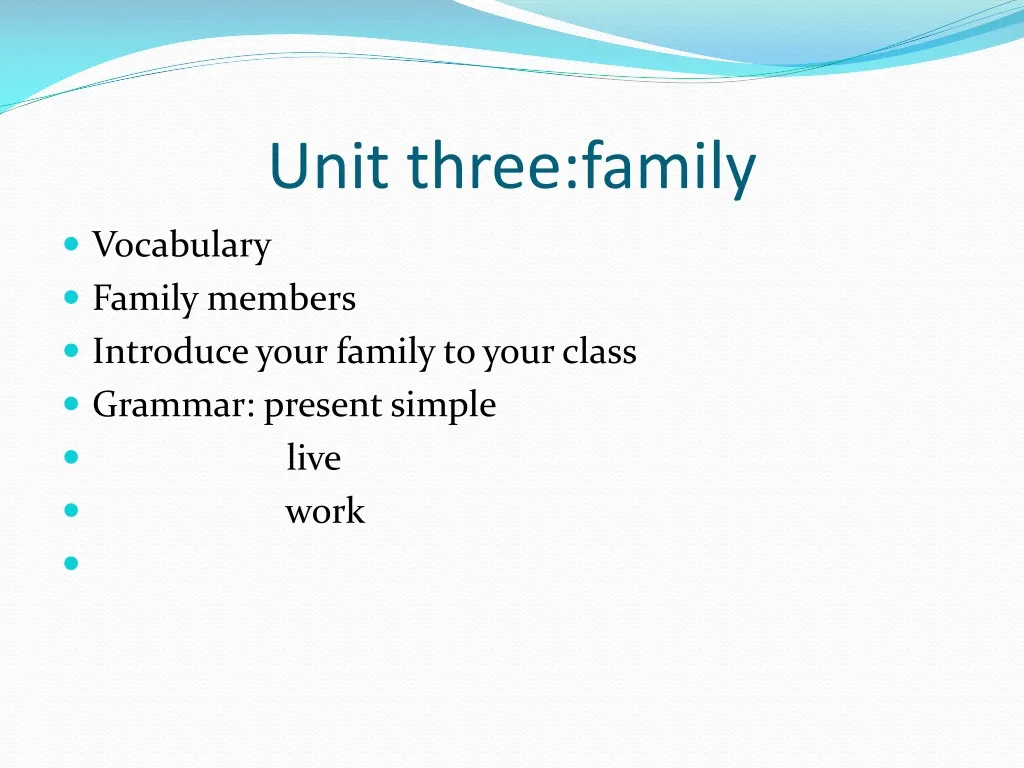 unit three family