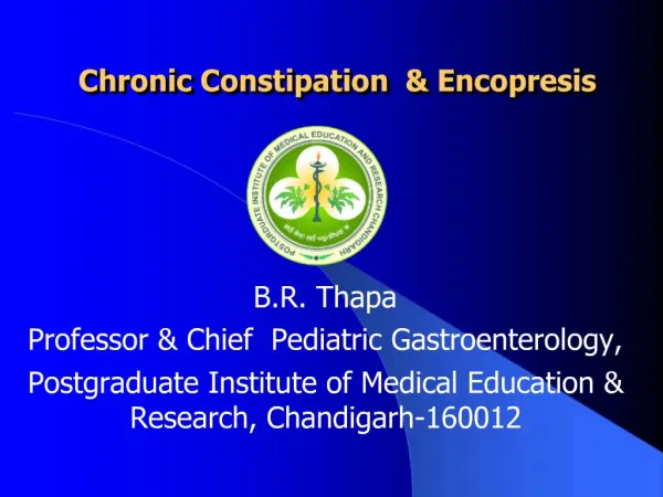 Chronic Constipation Encopresis
