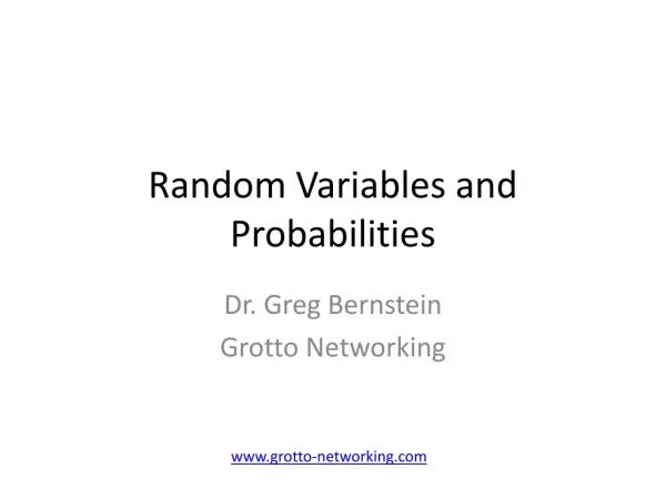 Random Variables and Probabilities